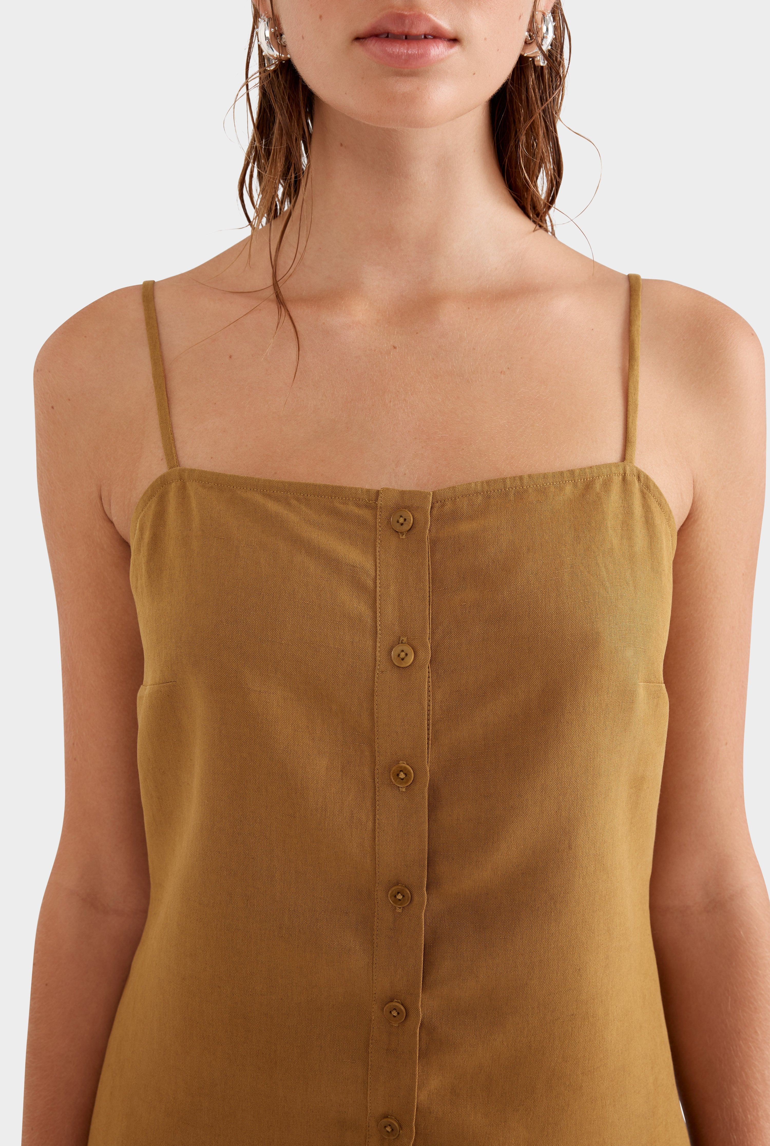 Silk Linen Cami - Bronze