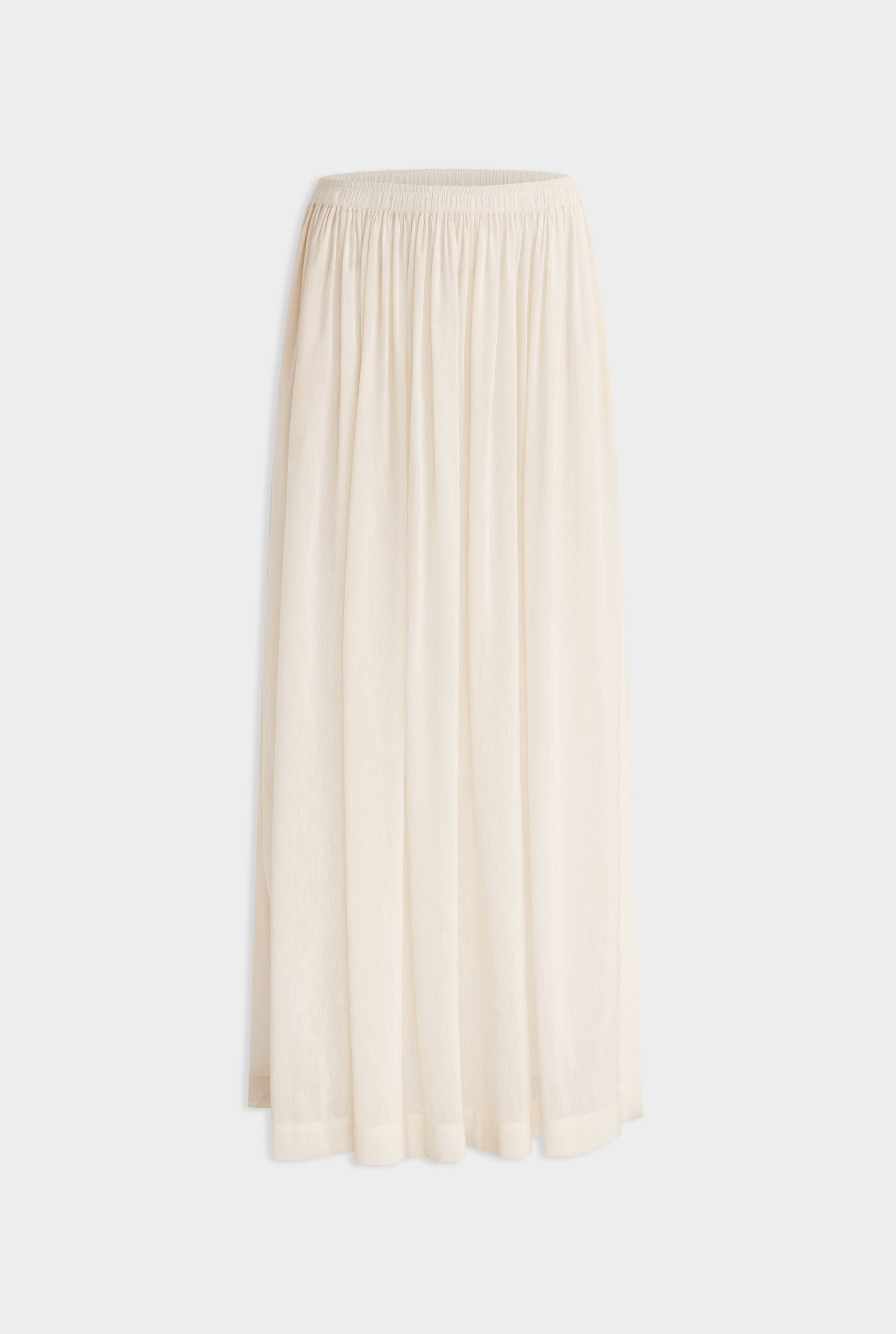 Silk Linen Maxi Skirt - Off White