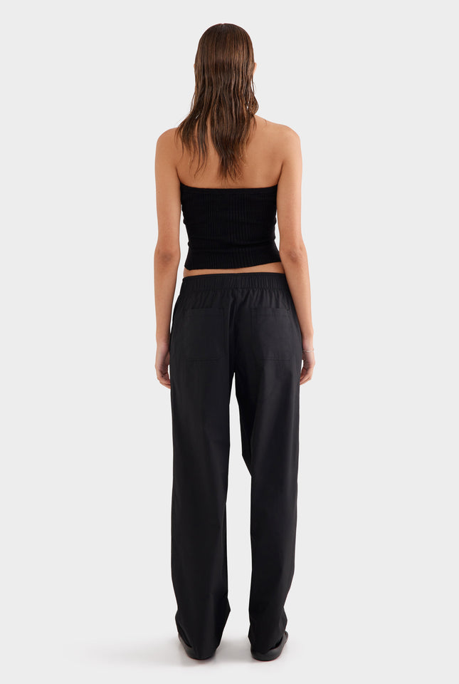 Cotton Poplin Pant - Black