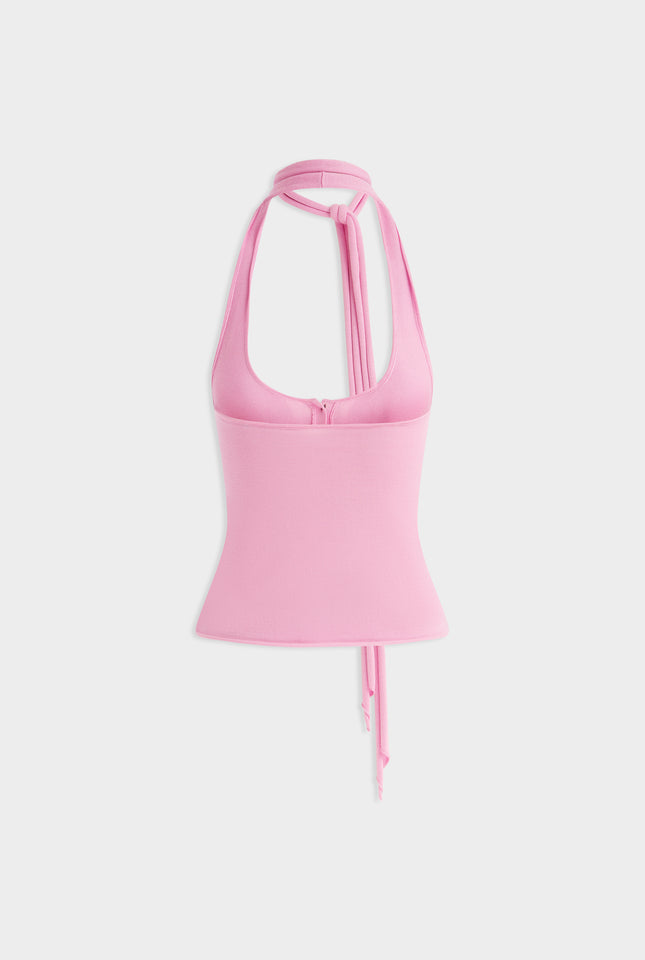 Tencel Scarf Halter Top - Pink Lemonade