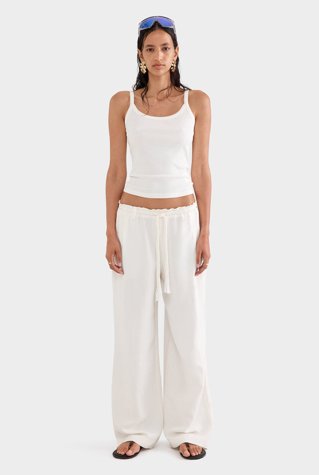 Thin Strap Rib Tank - Off White