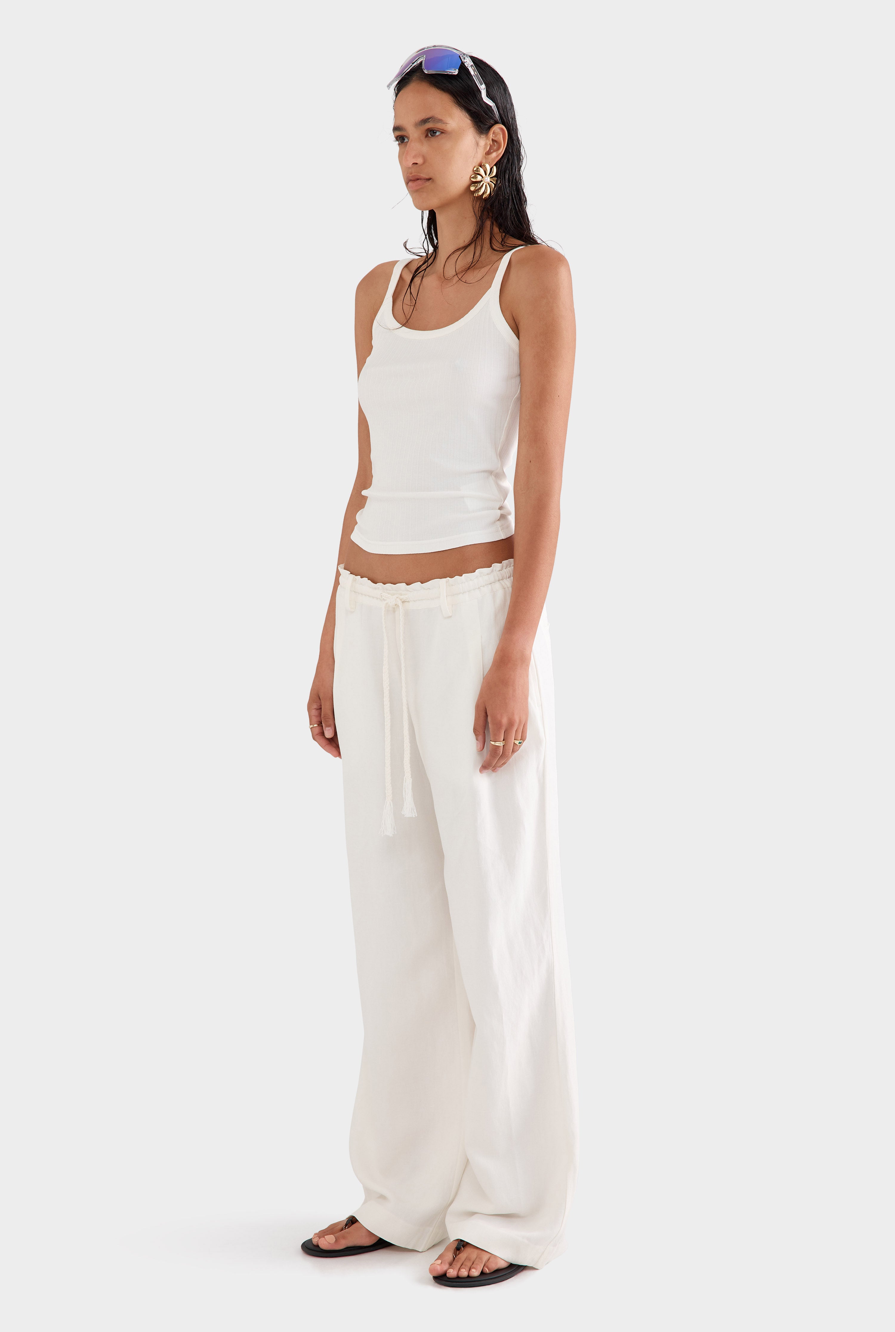 Thin Strap Rib Tank - Off White