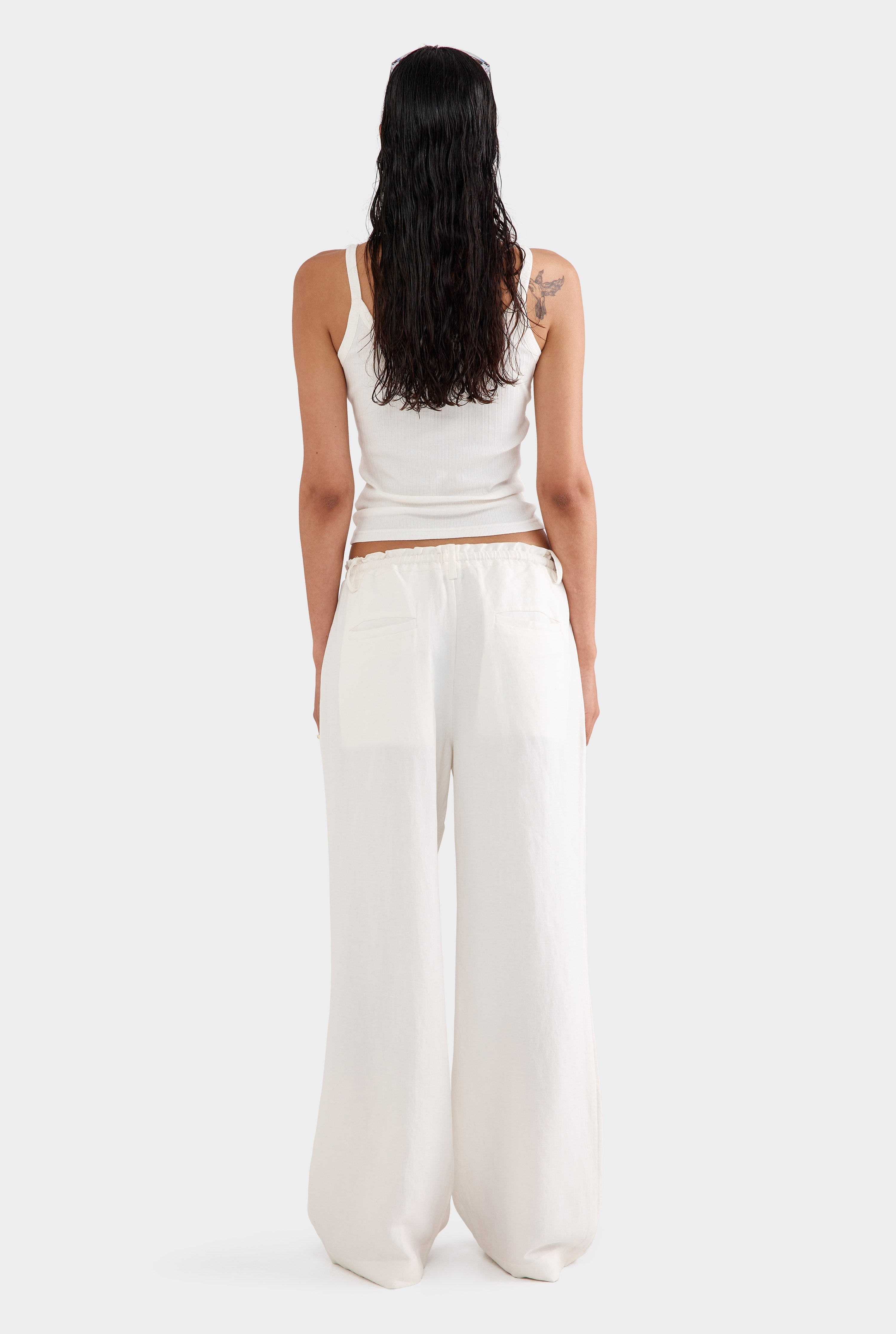 Thin Strap Rib Tank - Off White