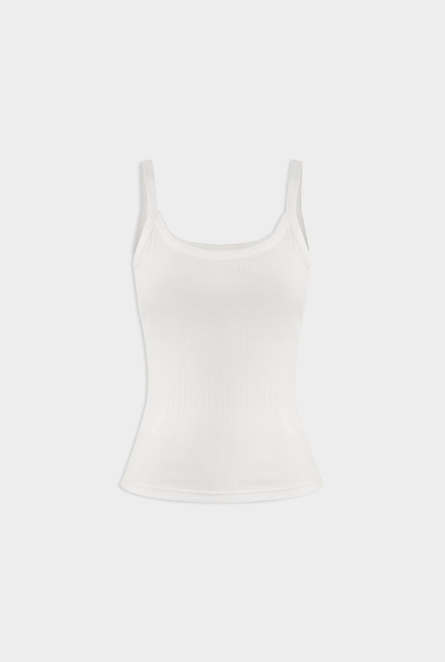 Thin Strap Rib Tank - Off White