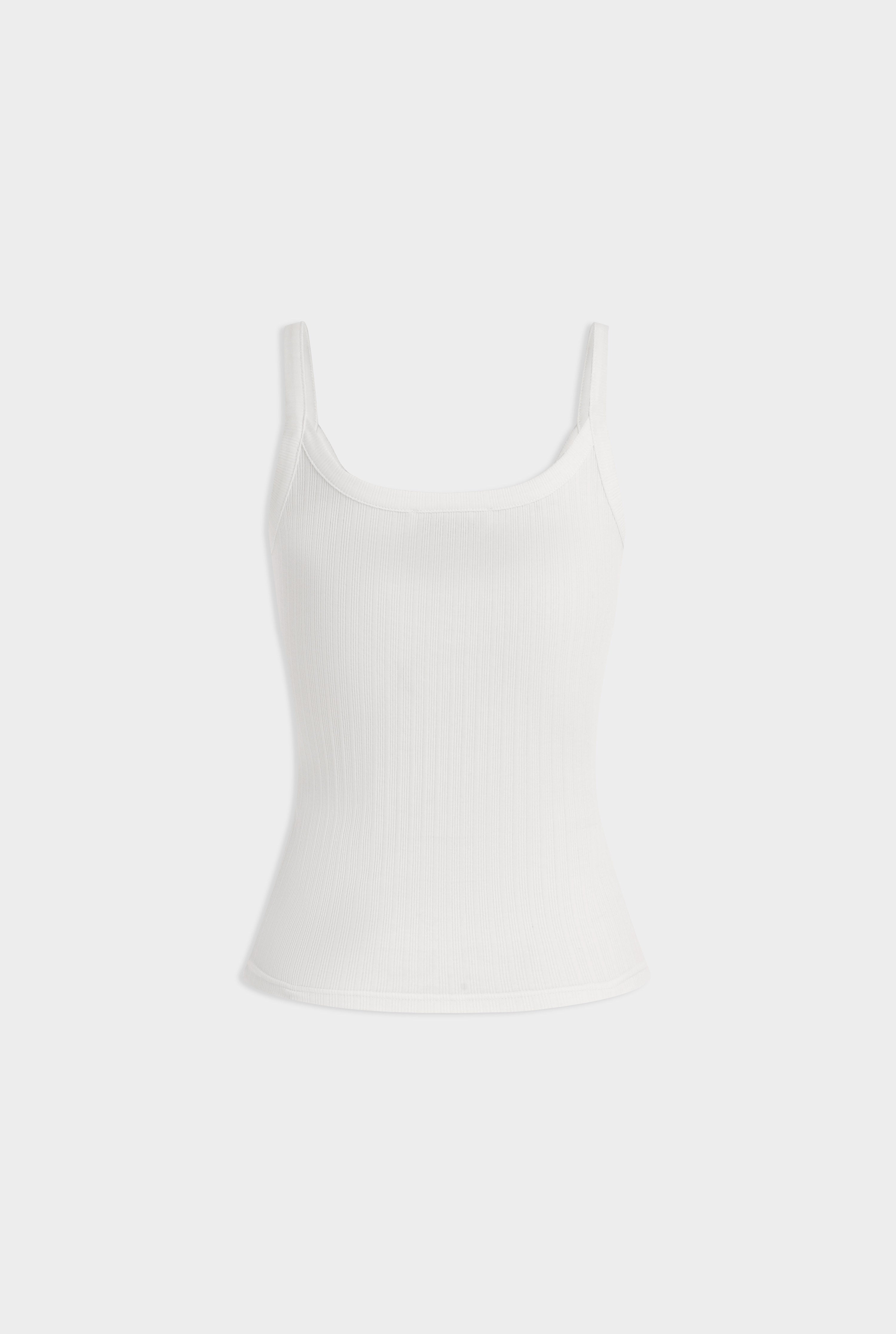 Thin Strap Rib Tank - Off White