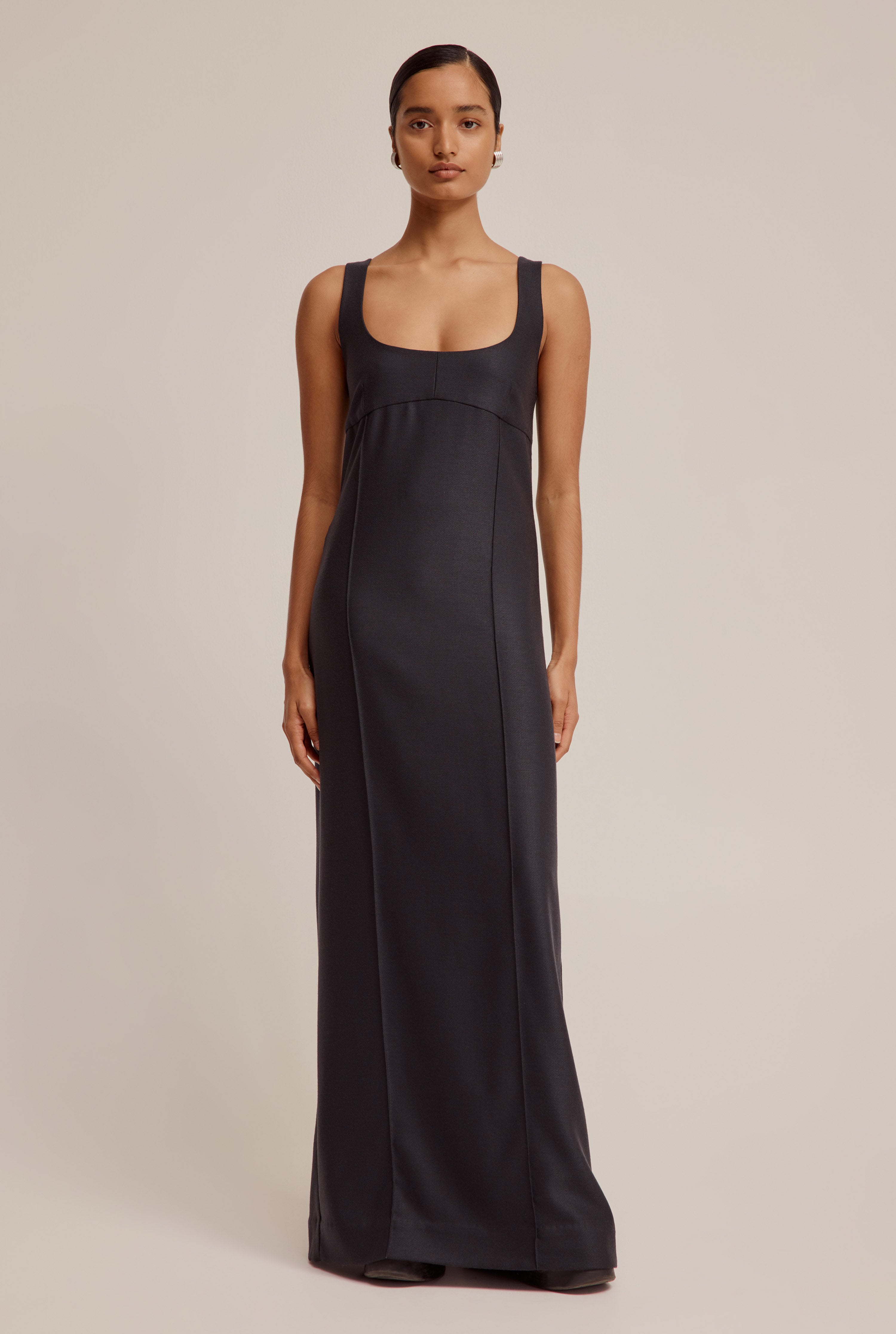 Wool Maxi Dress - Dark Charcoal