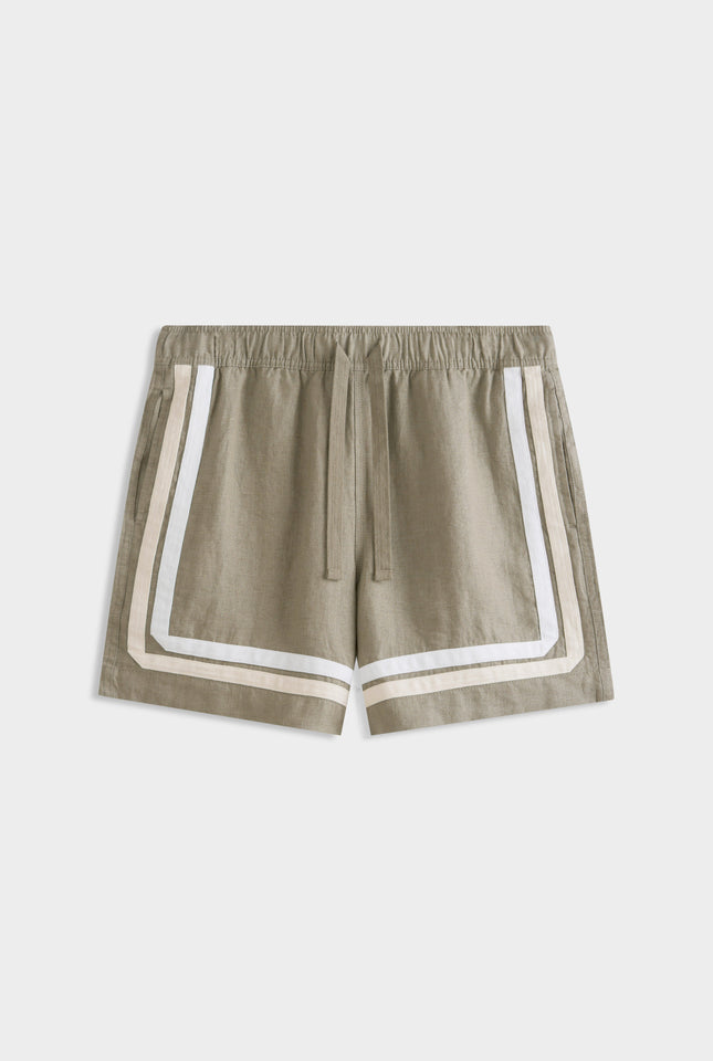 Crochet Border Lounge Short - Latte