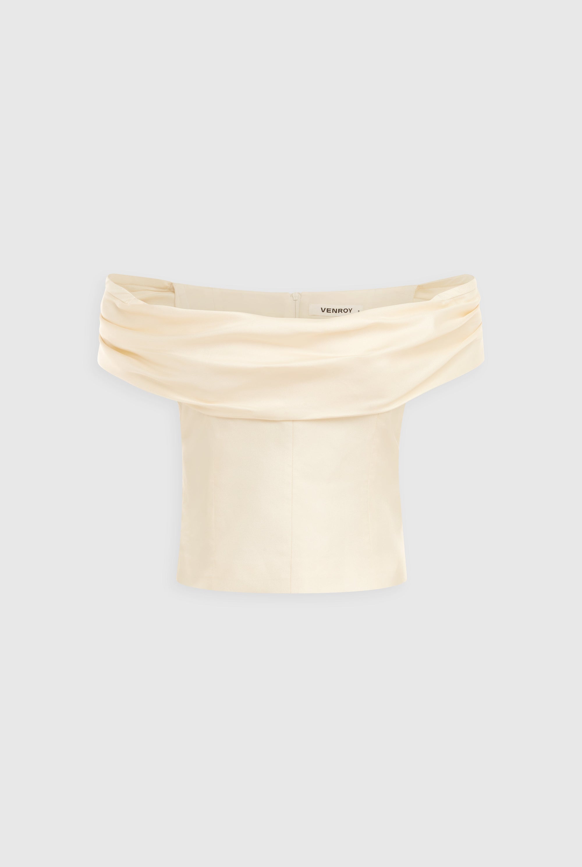 Silk Cowl Neck Bodice - Champagne