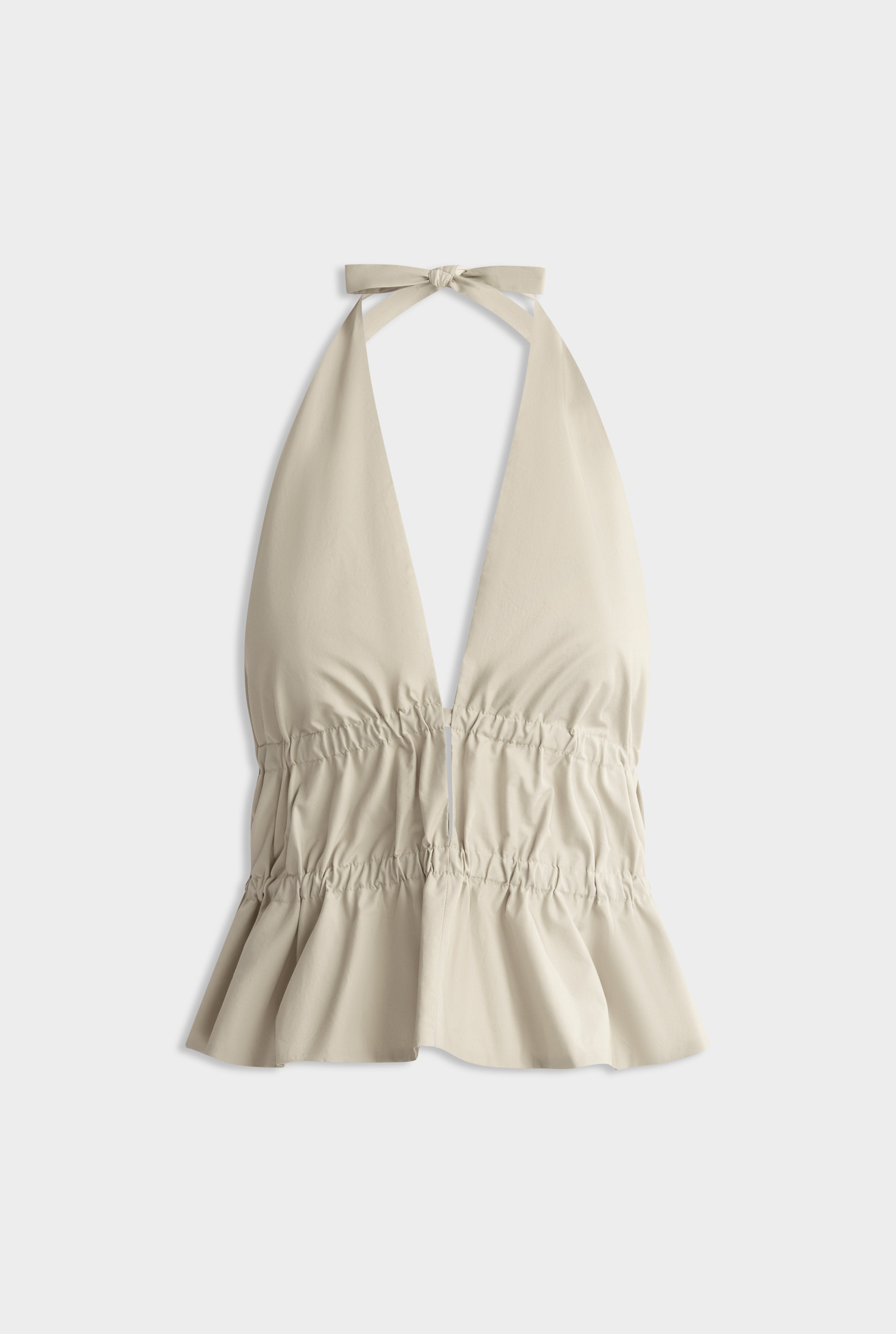 Cotton Poplin Halter Top -  Pistachio Shell