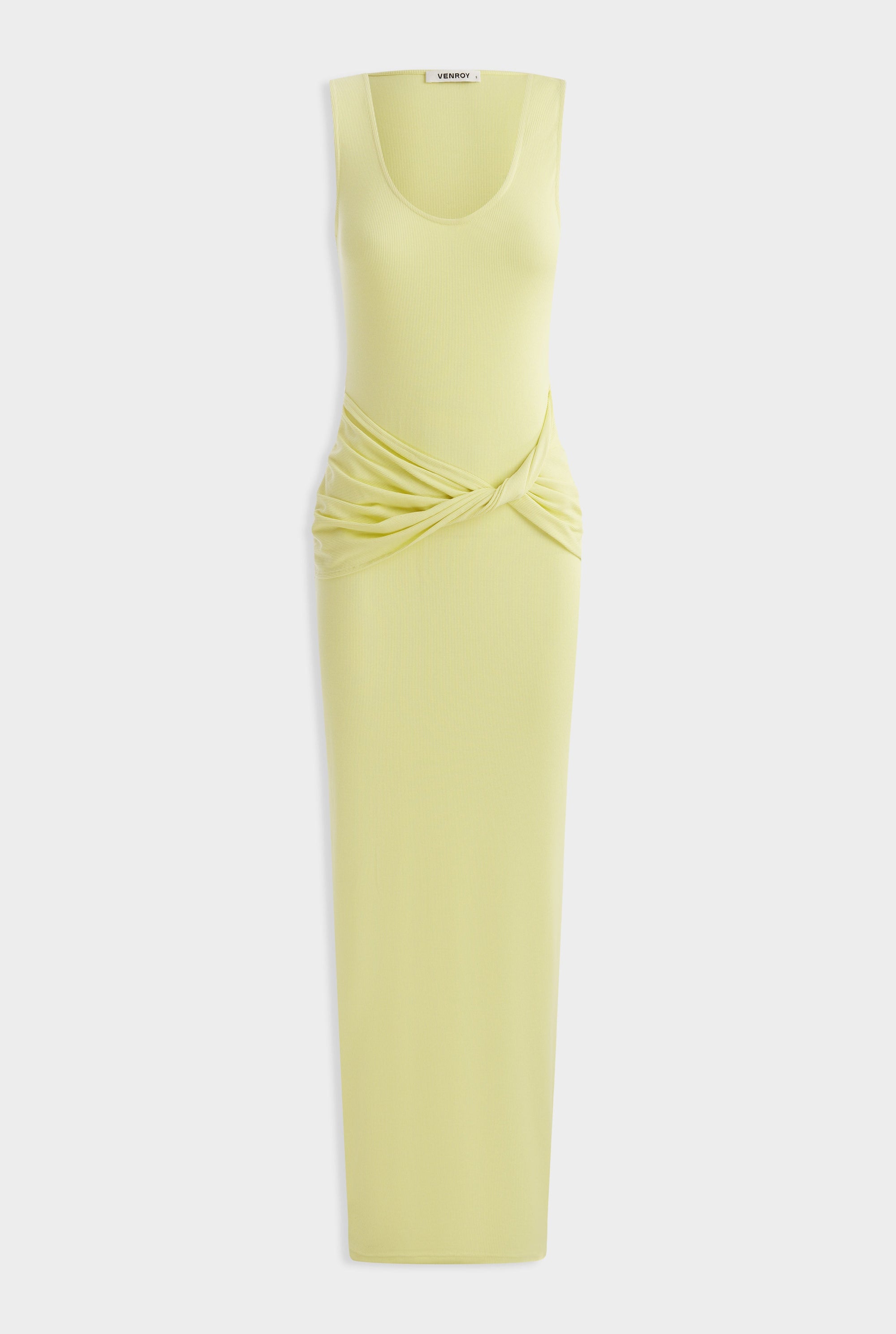 Scoop Neck Jersey Twist Dress -  Lemongrass