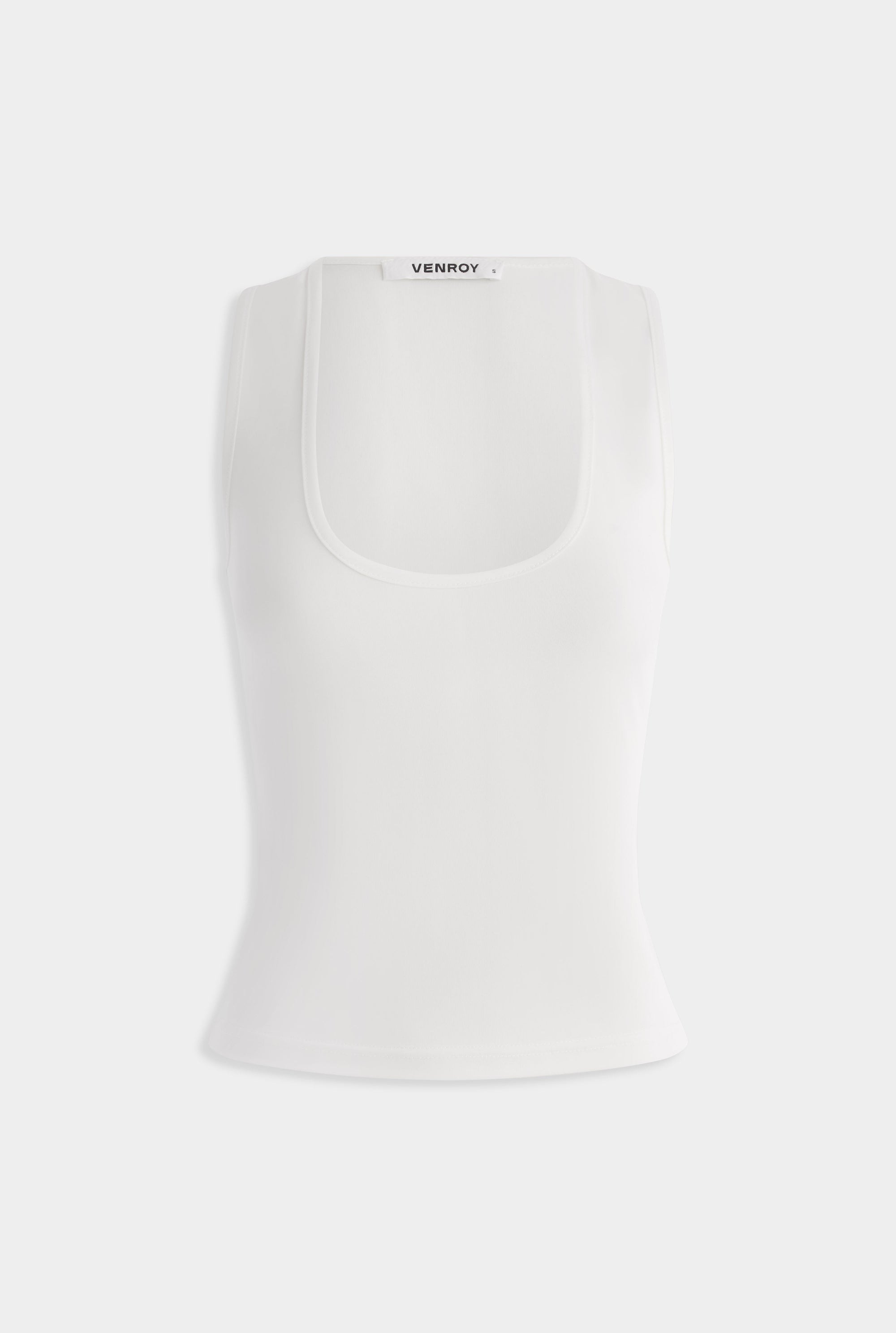 Sheer Scoop Neck Tank -  Off White