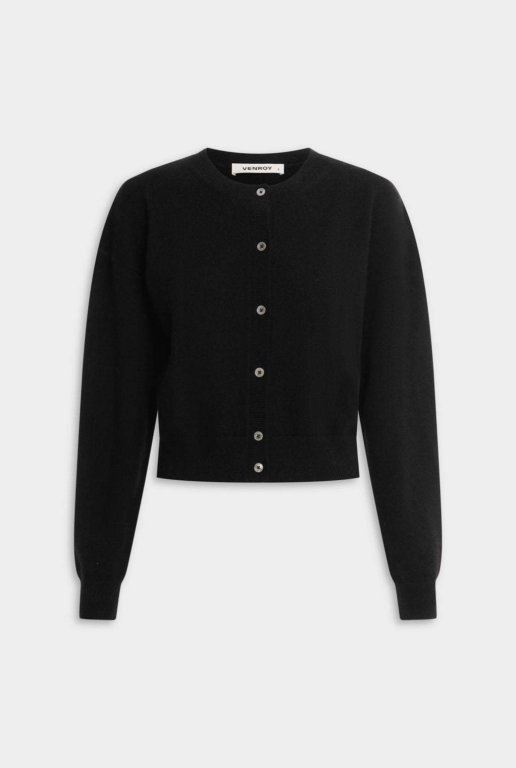 Dropshoulder Cashmere Cardigan - Black