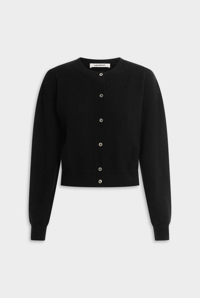 Dropshoulder Cashmere Cardigan - Black